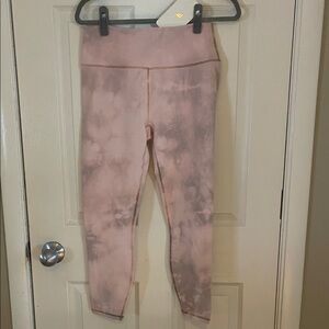 Fabletics High Waisted  Pink Tie-Dye 7/8 Leggings